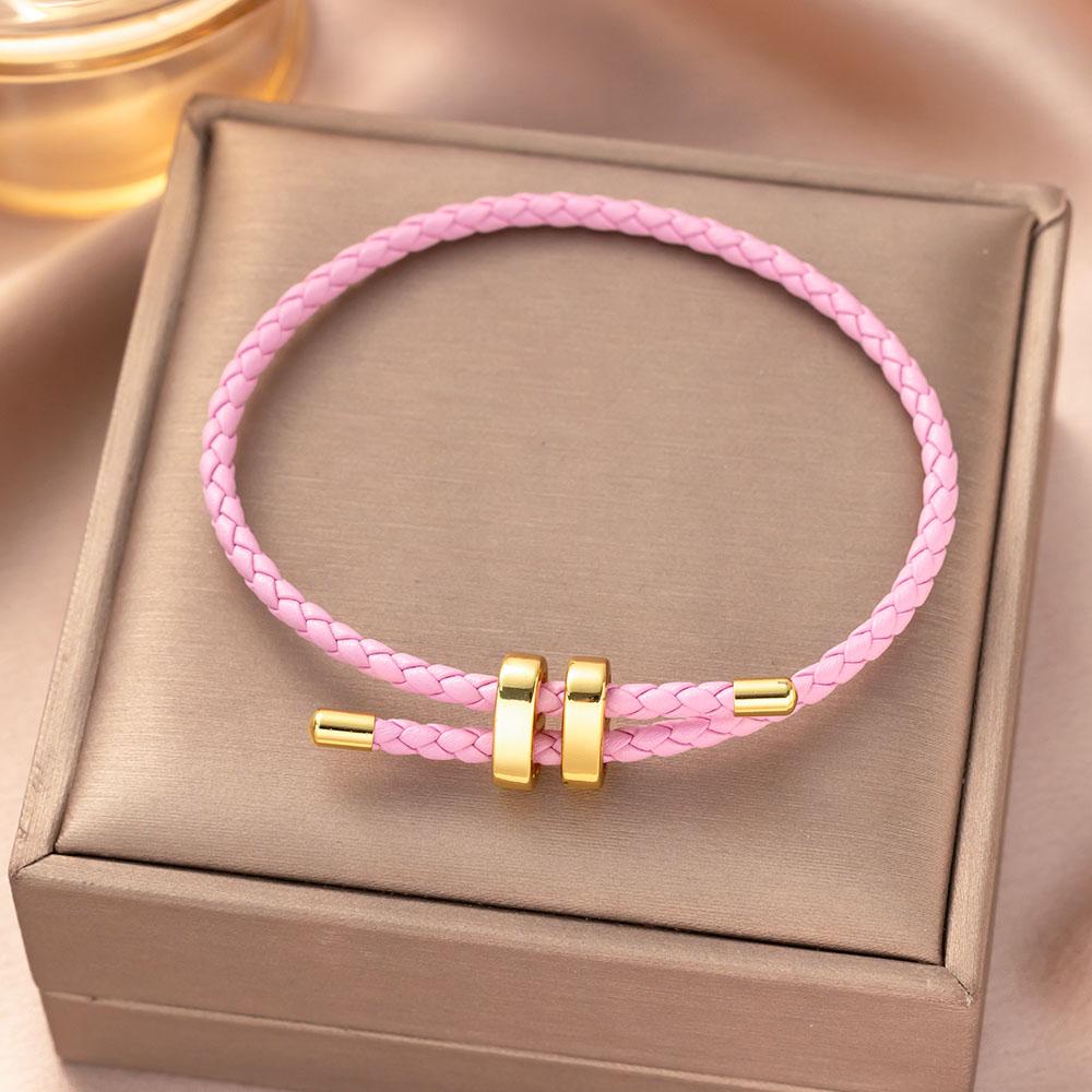 Trendiges Rotes Fadenarmband für Damen Herren Verstellbares Edelstahl Geflochtenes Seil Unisex Charm Schmuck