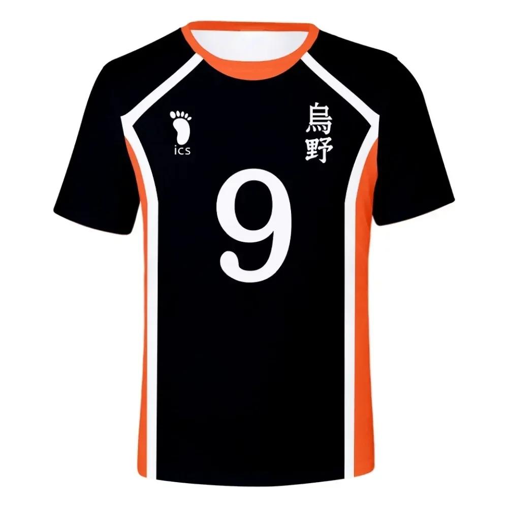 T-shirt Estiva Haikyuu a Maniche Corte da Uomo Abbigliamento da Allenamento Squadra di Pallavolo Donna Casual Stampata Abbigliamento Genitore Adulto Manica Corta