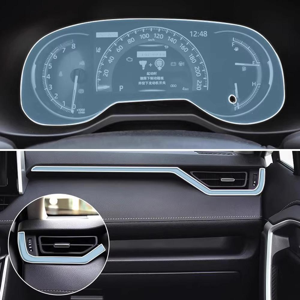 Car Interior Center Console Transparent Pre Cut TPU Protective Film for  RAV4 2019-2023 PPF Anti-scratch Repair Film Refit