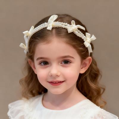1Pc Sweet Gentle Pearl Bow Headband for Kids, Versatile Daily Wear, Perfect for All Occasions