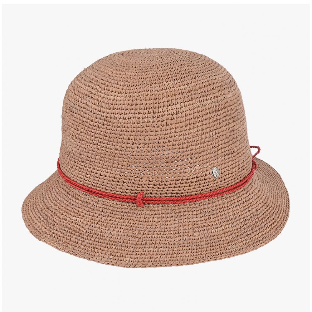 Helen Kaminski Villa 6 Nuga Tropical Metal Logo Cloche Bucket Hat Hat50136