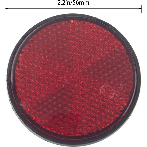 4Pcs Red Plastic Reflective Warning Round Reflector for Motorcycle Bike