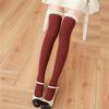 Calze di pizzo peluche autunno inverno collant di cotone moda sopra calzini al ginocchio