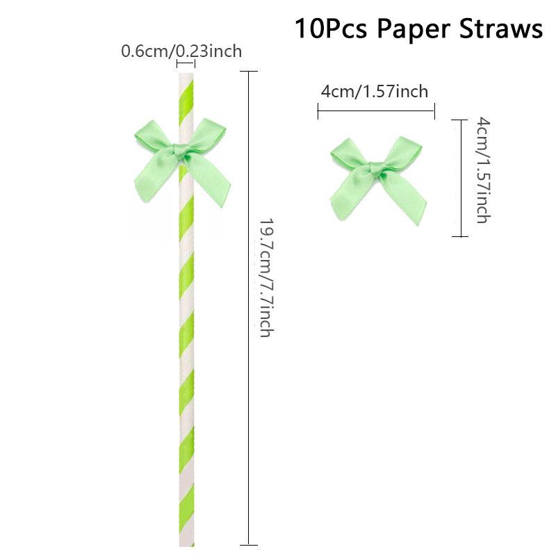 Kreatywne słomki papierowe z kokardką do dekoracji imprezowych i stylizacji stołu deserowego