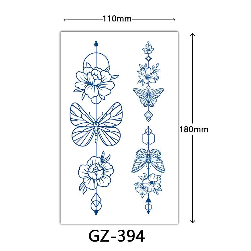 Kräuter-Tattoo-Aufkleber, Saft-Tattoo-Aufkleber, Englischer Buchstabe Semi-permanente Tattoo-Aufkleber Tattoo