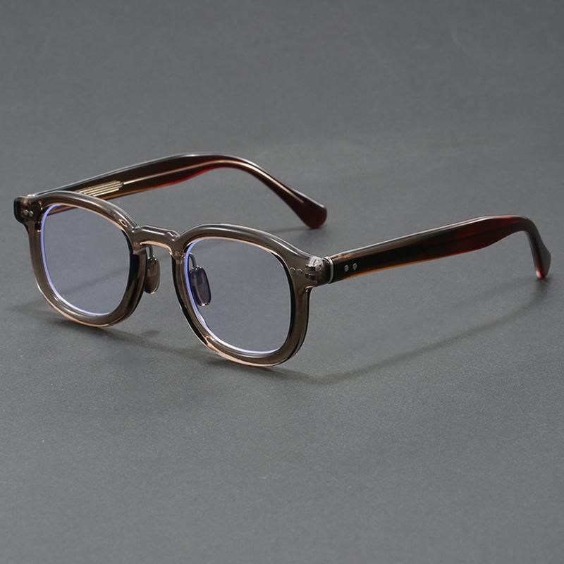 Neue japanische Acetat-Brillenfassung Handgefertigte Ovale Retro-Brille Für Herren Designer-Marke Modebrille