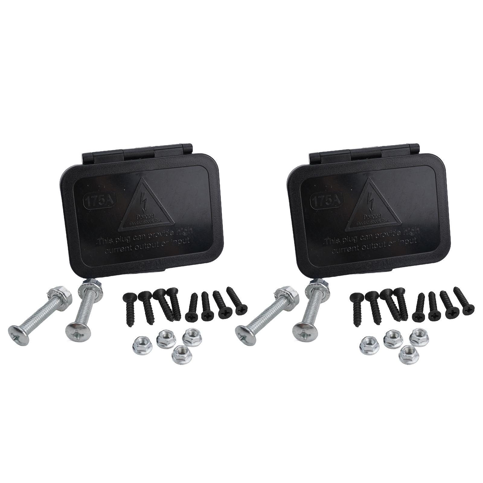 

175A Panel Mount Connector Bracket with Integrated Cover and Mounting Hardware for Ships RVs and Commercial Trucks