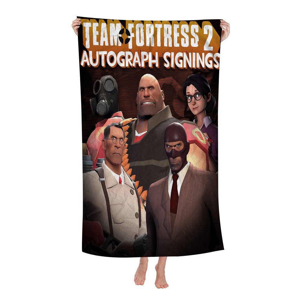

Popular Game T-Team Fortress 2 Beach Towel Colorful Bath Towels For Girl Microfiber Quick Dry Sand Free Beach Yoga Spa W30*H60(CM)