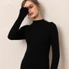 Women's Cashmere Slim Fit Half Turtleneck Long Sleeve Top for Autumn/Winter