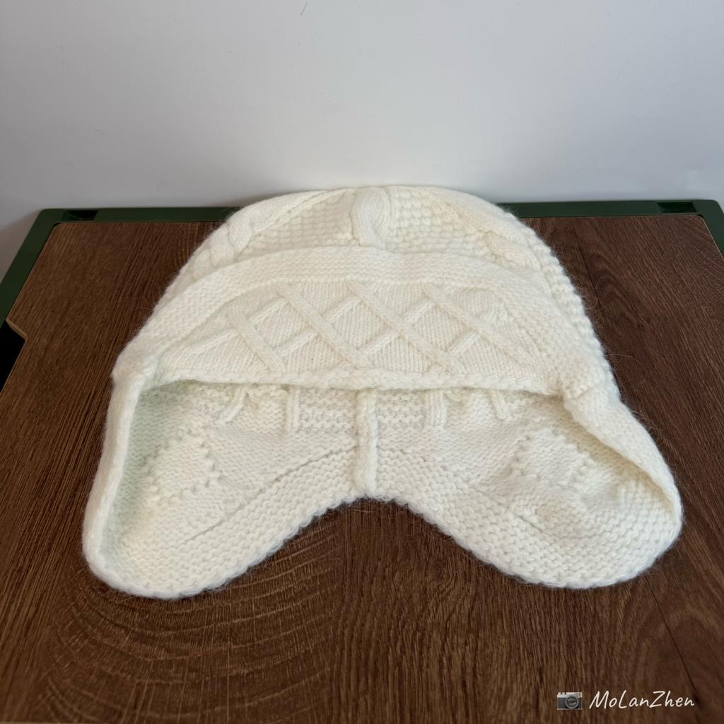 Korean Rabbit Fur Knitted Ear Protection Bomber Hat Women Autumn Winter Warm Face Small Flying Hat Big Size Wool Beanie Cap
