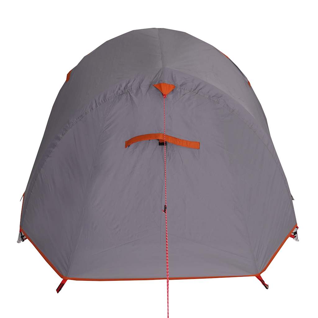 Tunnel Tent for 3 Persons Grey and Orange Waterproof