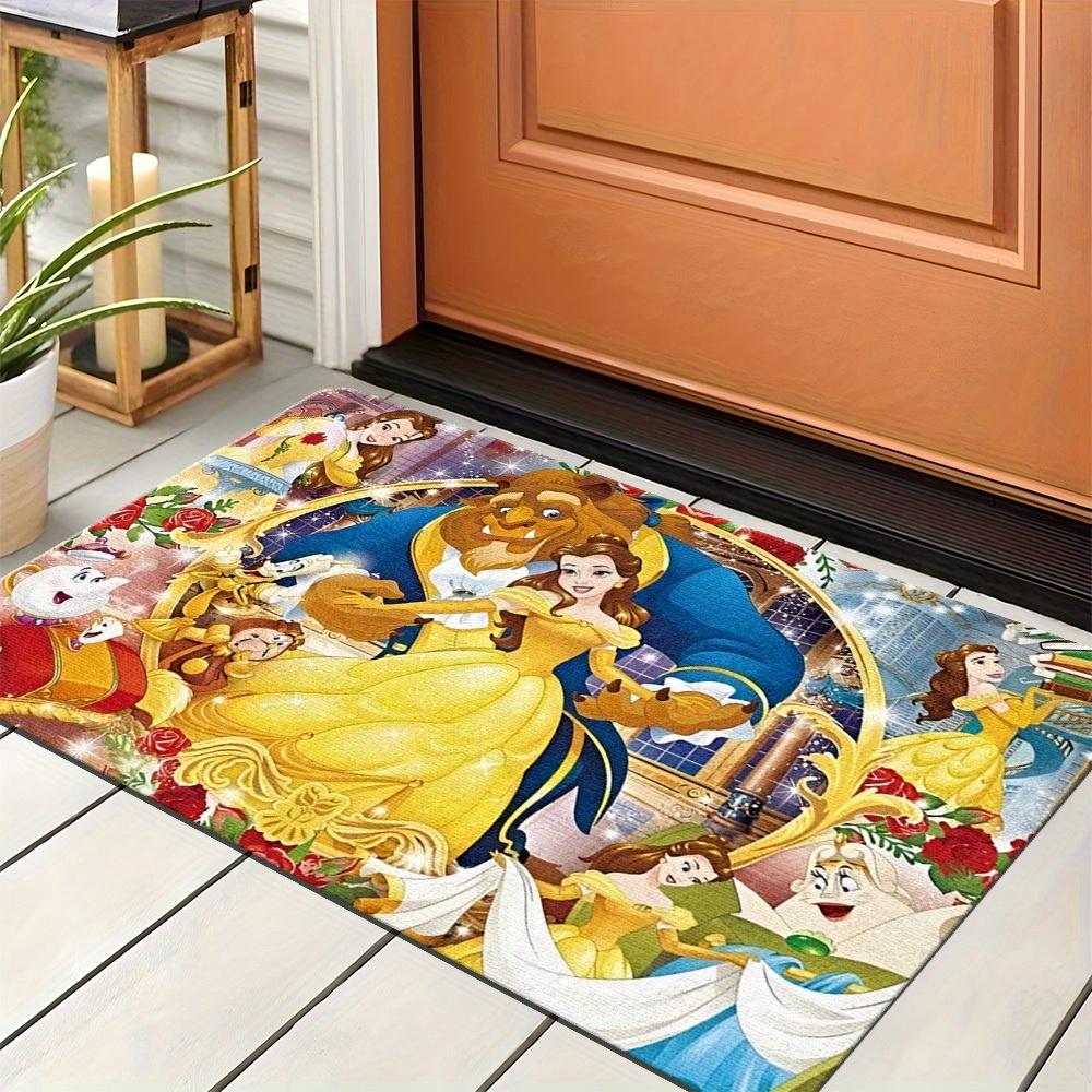 1pc  Polyester Doormat Beauty and the Beast Welcome Doormat-Non-Slip Bathroom Floor Mats- Perfect for Home Entry, Bedroom and