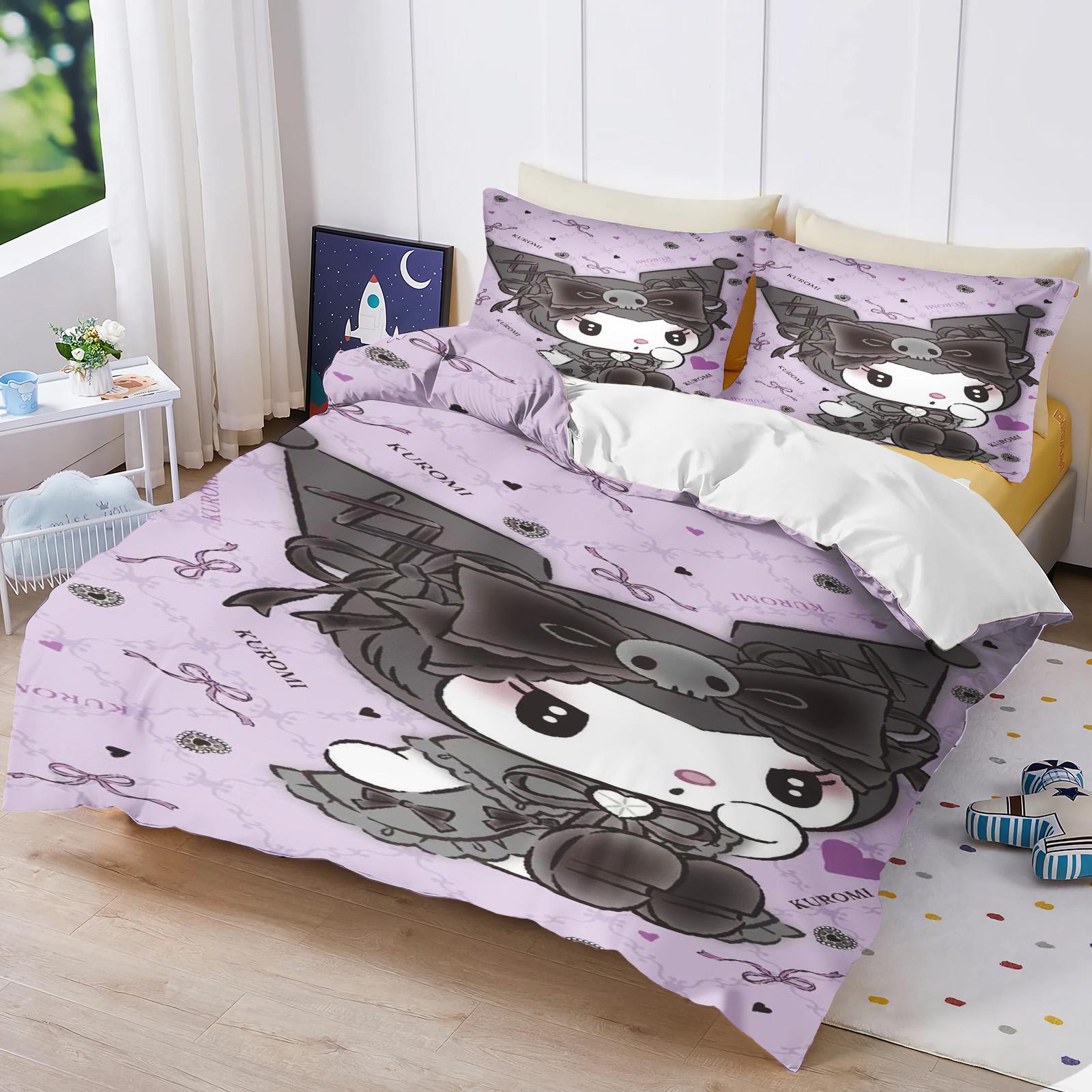 Куроми Моя Мелоди Серия Sanrio Печатный Комплект Постельного Белья для Спальни Пододеяльник Рождественские Подарки Комфорт Мультяшный С Наволочкой 135X200CM