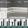 1M H50/80mm LED Skirting Line Strip Light Black White Aluminium Profile Metal Baseboard Corner Channel Home Wall Decor Bar Lamp