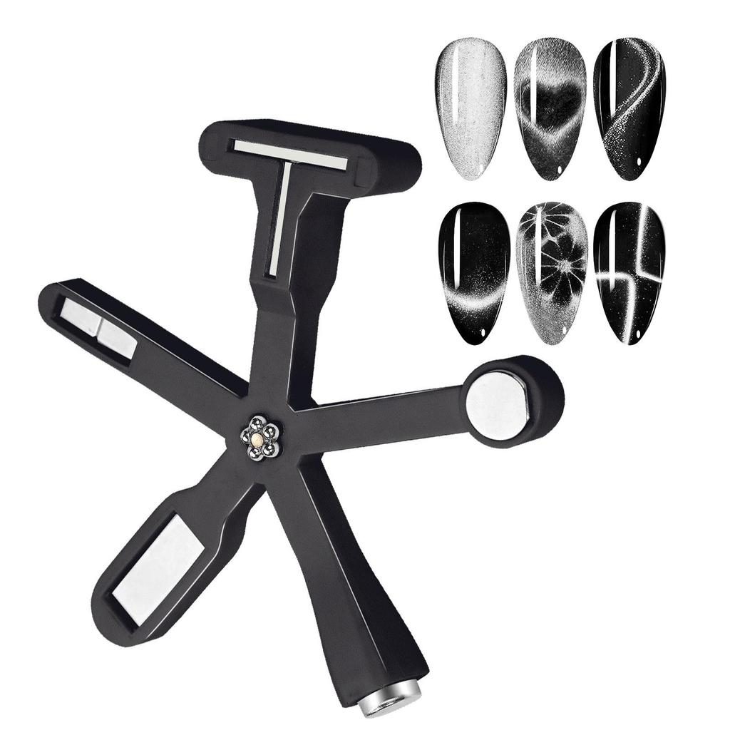 6 IN 1 Magische Magnettafel Streifen KREUZ Form Nail Art Werkzeug UV Cat Eye Nagelgel Lack