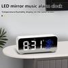 Music LED Digital Alarm Clock Voice Control Temperature Humidity Display Desktop Clocks Home Table Decoration Built-in 1200mAh
