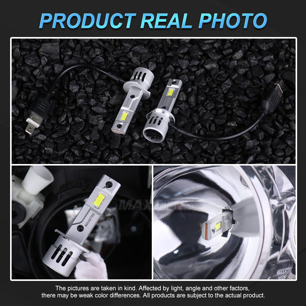 MAXGTRS 2X H1 High Power 55W Headlight Led with Fan 20000 Lumens CSP Chips white 6500K DC 9-18V Bulb