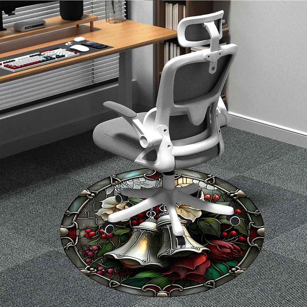

1pc Stained Glass Window Chair Carpet for Office, Non-slip, Soft and Durable Rug, Perfect for Office, Living Room yy251103184 80cm by 80cm