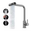 Modern Contemporary Single-Handle Ceramic Mixer Faucet 3-Function Kitchen Faucet with Single-Hole Installation for Sink