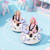 Hello Kitty Kids Ride on Bumper Car with Remote Control, Two Joysticks, Music, Lights, Safety Belt, White