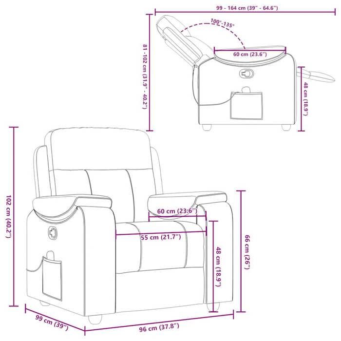 VidaXL Fauteuil de massage inclinable Noir Tissu, fauteuil de massage, fauteuil, fauteuil canapé, fauteuil de bureau de 4015692