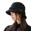 Mom hat lady autumn and winter show face small bucket hat retro versatile top hat in the elderly winter warm basin hat
