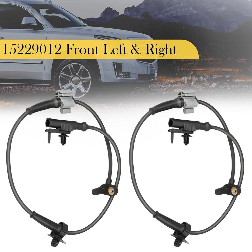 ABS Wheel Speed Sensor Front Left+Right Fit for 2007 2008 2009 2010 2011 2012 2013 Chevy Silverado 1500 Avalanche GMC Sierra 1500, 07-2014 Chevy