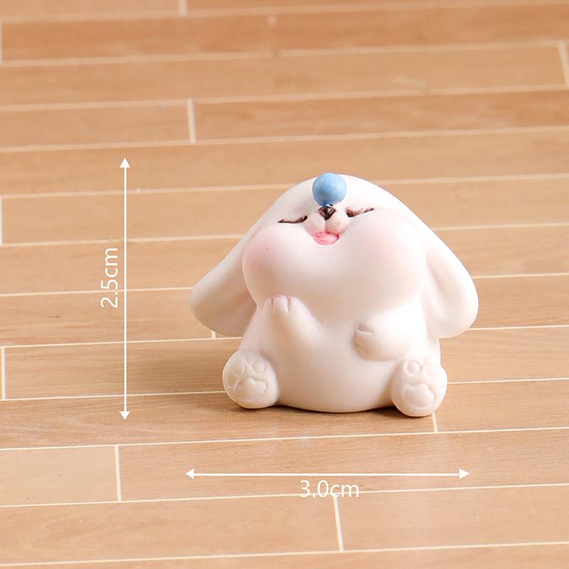 Creative Mini Cute Rabbit Small Ornament Cartoon Kawaii Bunny Micro Landscape Decoration Crafts Car Interior Accessories Gifts