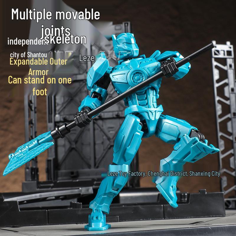 13-Joint Articulated Mecha Figure: 3D Toy Armor for Kids' Creative Assembly
