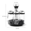 7-Piece Rotating Glass Seasoning Jar and Bottle Set