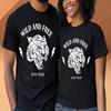Fettgedrucktes Tier T-Shirt Unisex Wild And Free Tiger Stay True Grafik Geschenk Top T-Shirt