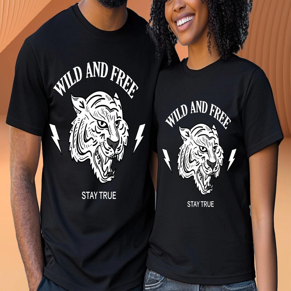 Смешная футболка с животным Унисекс Дикий и Свободный Тигр Оставайся Собой Графический Подарок Верхняя футболка 3XL