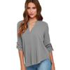 Women Tops Blouses Long Sleeve  V-Neck Chiffon Blouse Office Work Shirt
