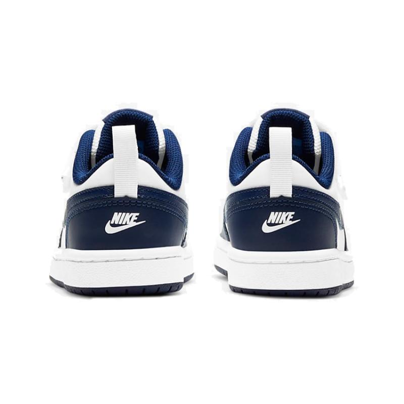 Nike Court Borough 2 Low Top Skateboard Shoes White Blue Children Aged 3 7 Years Old Sneakers BQ5451-107