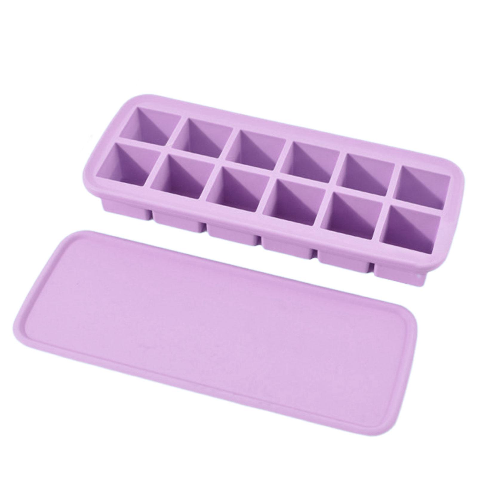 

Silicone Ice Cubes Tray Easy Release Space-Saving Stackable Design Perfect Present Idea As Shown фиолетовый