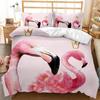 Flamingo Duvet Cover Couple Flamingo Palm Leaf Twin Bedding Set Tropical Botanical Leaves Summer King Size Polyester Quilt Cover