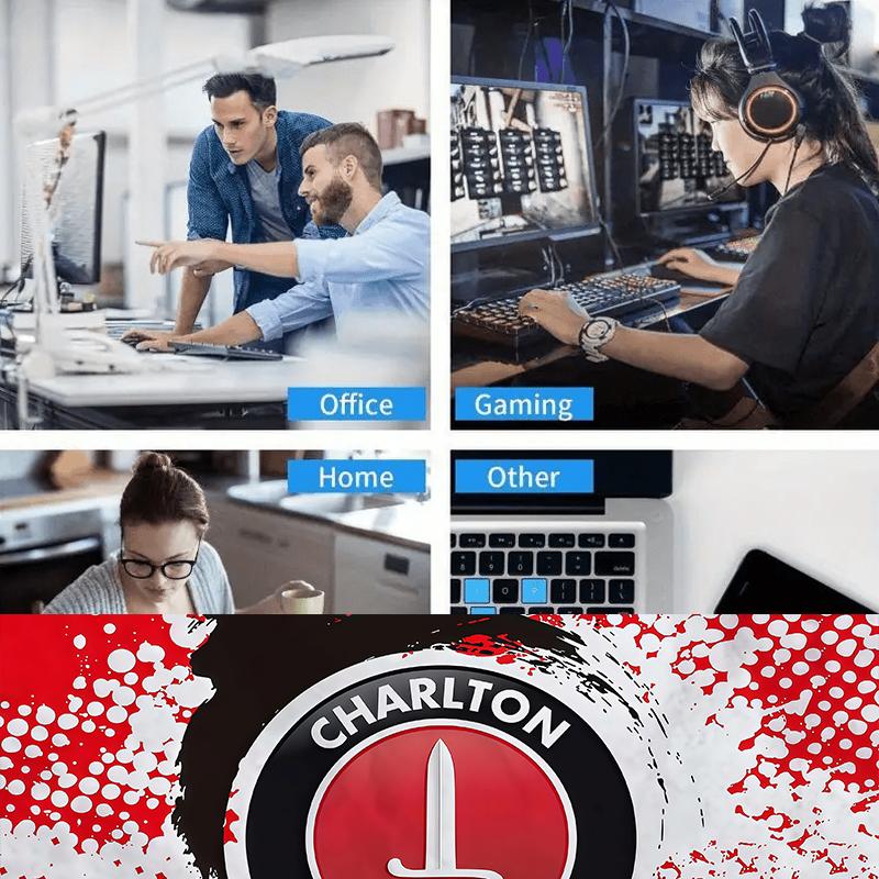 Custom Name,Charlton Athletic Mouse Pad, Large Gaming Desk Mat, Non-slip XXL Mousepad for Laptop & Tablet, Mini PC Playmat with Stitched Edges