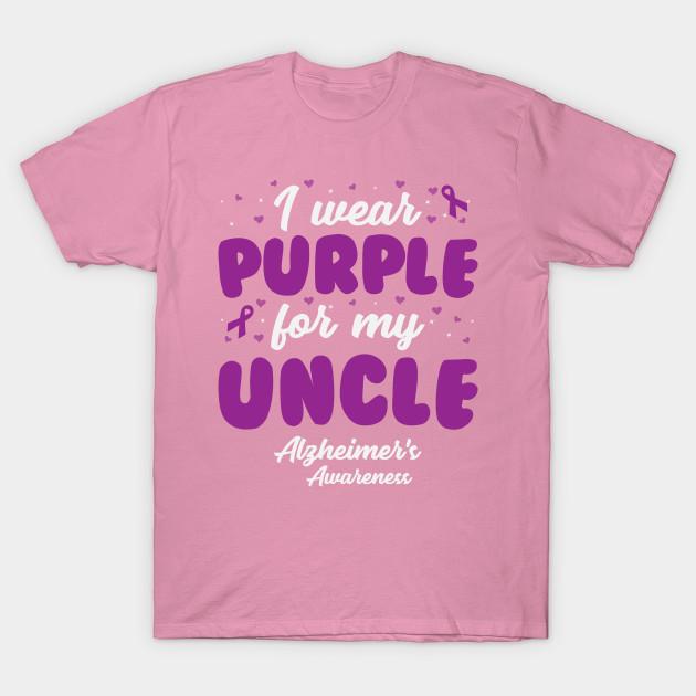 T Shirt Women Alzheimers Awareness I Wear Purple For My Uncle Harajuku Print Kawaii Tshirt Summer Short Sleeve Female T-Shirt Top Tee