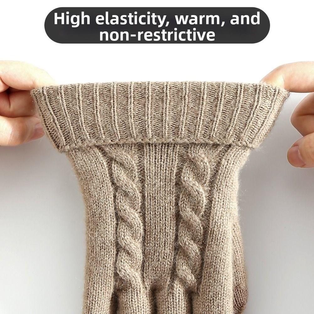 Lamb Velvet Thermal Gloves Cable Knit Touchscreen Gloves New Winter Gloves Winter Commuting