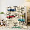 Route 66 Vintage Car Map Blanket Bedroom Blanket for Livingroom Couch Lunch Break Soft Throw for Friend's Festival Gift