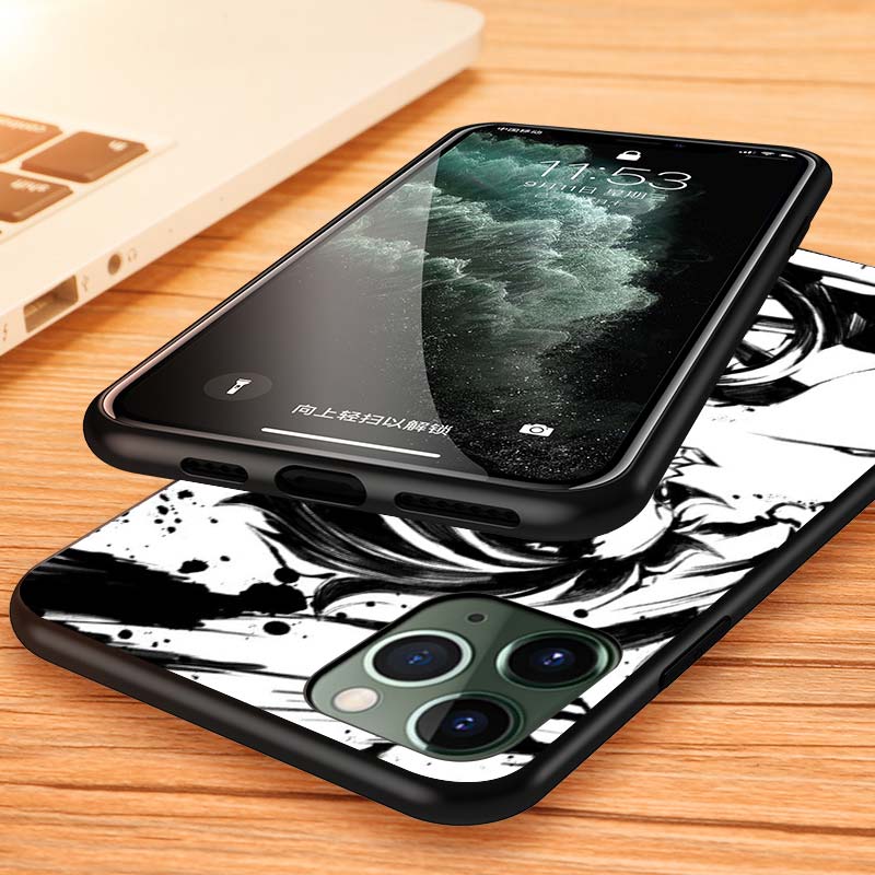 Demon Slayer Anime Etui na telefon Apple iPhone 12 Pro Max Mini 11 Pro XS Max X XR 6S 6 7 8 Plus 5S SE2020 Czarne