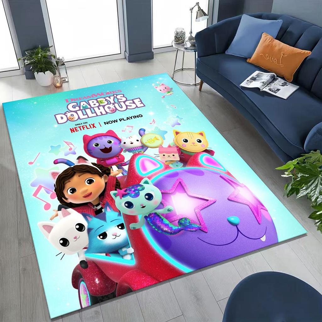 27 Style Cartoon Gabbys Dollhouse Girl Gift Rug for Bedroom Living Room Sofa Home Doormat Decor, Large Kids Non-slip Floor Mat