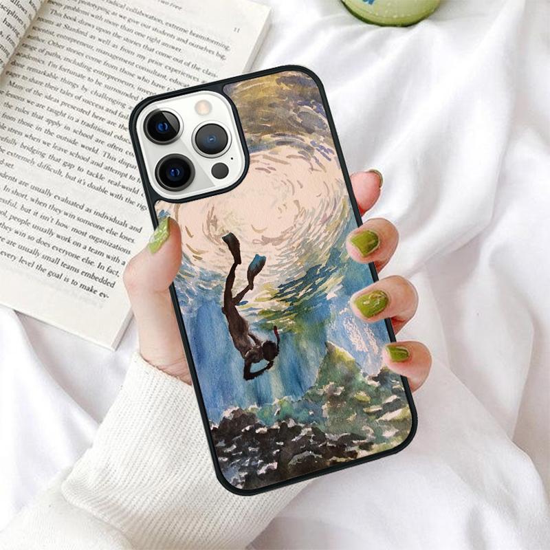 Dive Scuba Diver Shark Diving Phone Cases for iPhone 17 Air 16 15 14 12 13 PLUS 11 PRO MAX Back Cover Fundas
