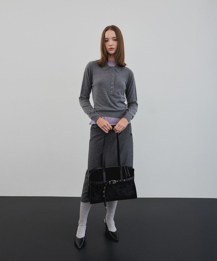 Christine Project Dusty Belt Shoulder Medium(Black Truffle)