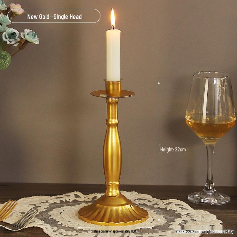 Vintage French Candelabra Ornament – Romantic European Candle Holder for Table Decor and Photo Props