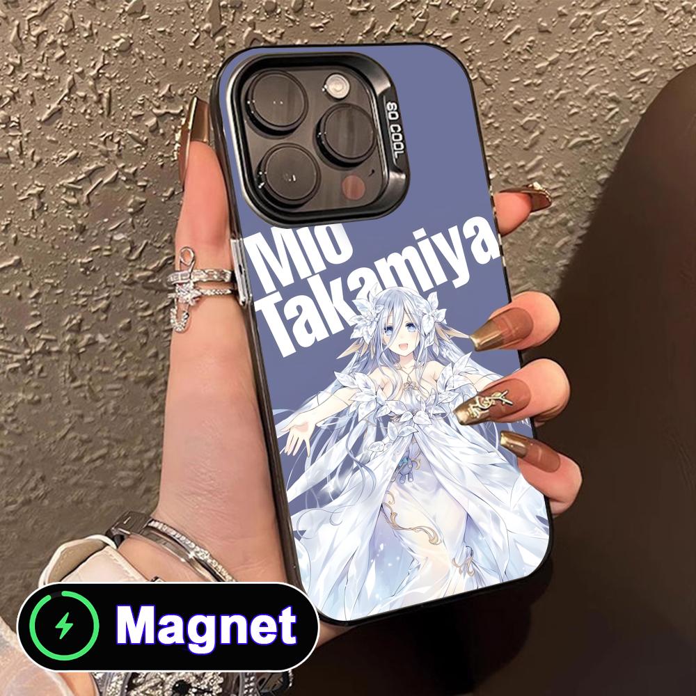 Date a Live Mio Takamiya Translucent MagSafe Mobile Phone Case for iPhone 17 16 15 14 13 12 11 Air Pro Max Plus Colorful Cover