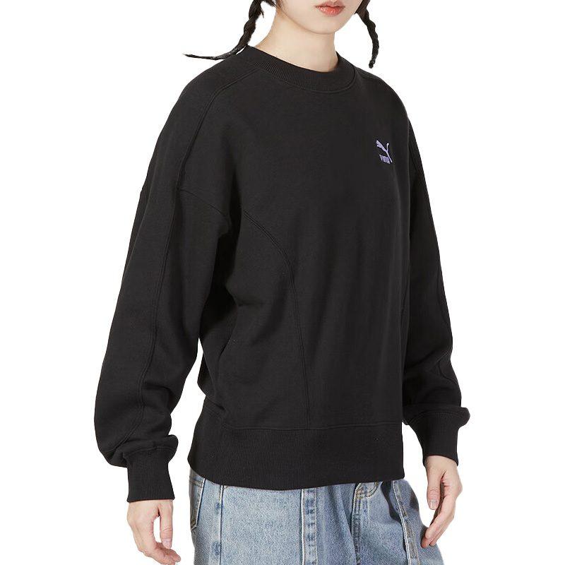 PUMA CLASSICS Sweatshirts Women's Black Crew Neck Moderate Regular 539955-01