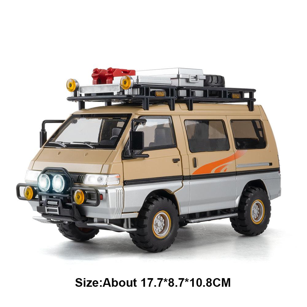 1:24 Mitsubishi Delica H2 Alloy Model Toy Diecast Car Doors Opened With Sound Light Pull Back Miniature Vehice Boy Birthday Gift