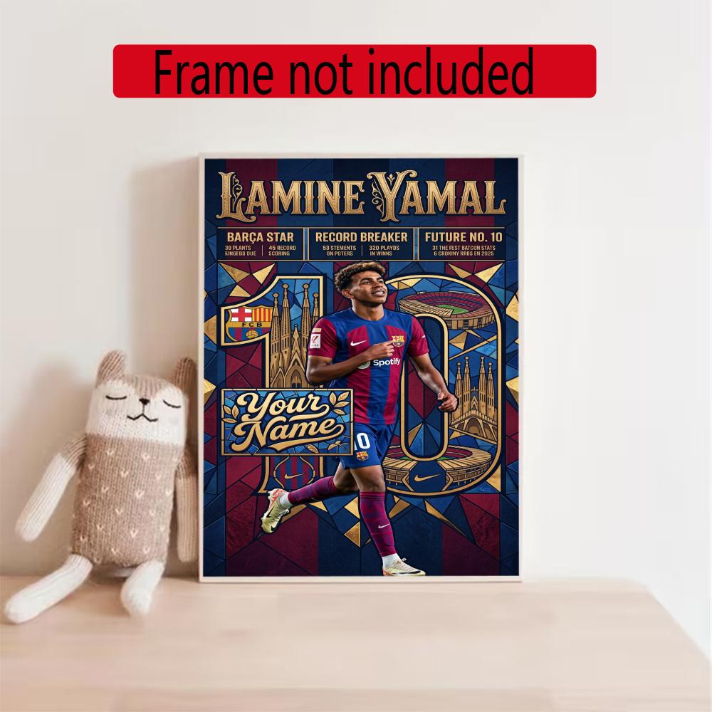 Lamin Yamal Customize Text Diamond Painting Round Diamond Mosaic Suitable For Beginners Diamond Painting Rhinestones Gift Frameless