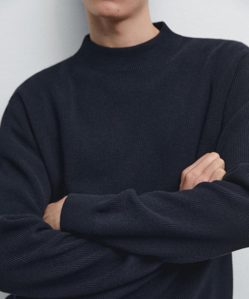 Masimodutti Turtleneck Cotton Blend Knit Sweater